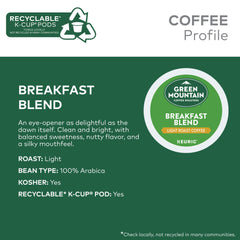 Green Mountain 100% Arabica beans image emphasizing premium, balanced flavor.