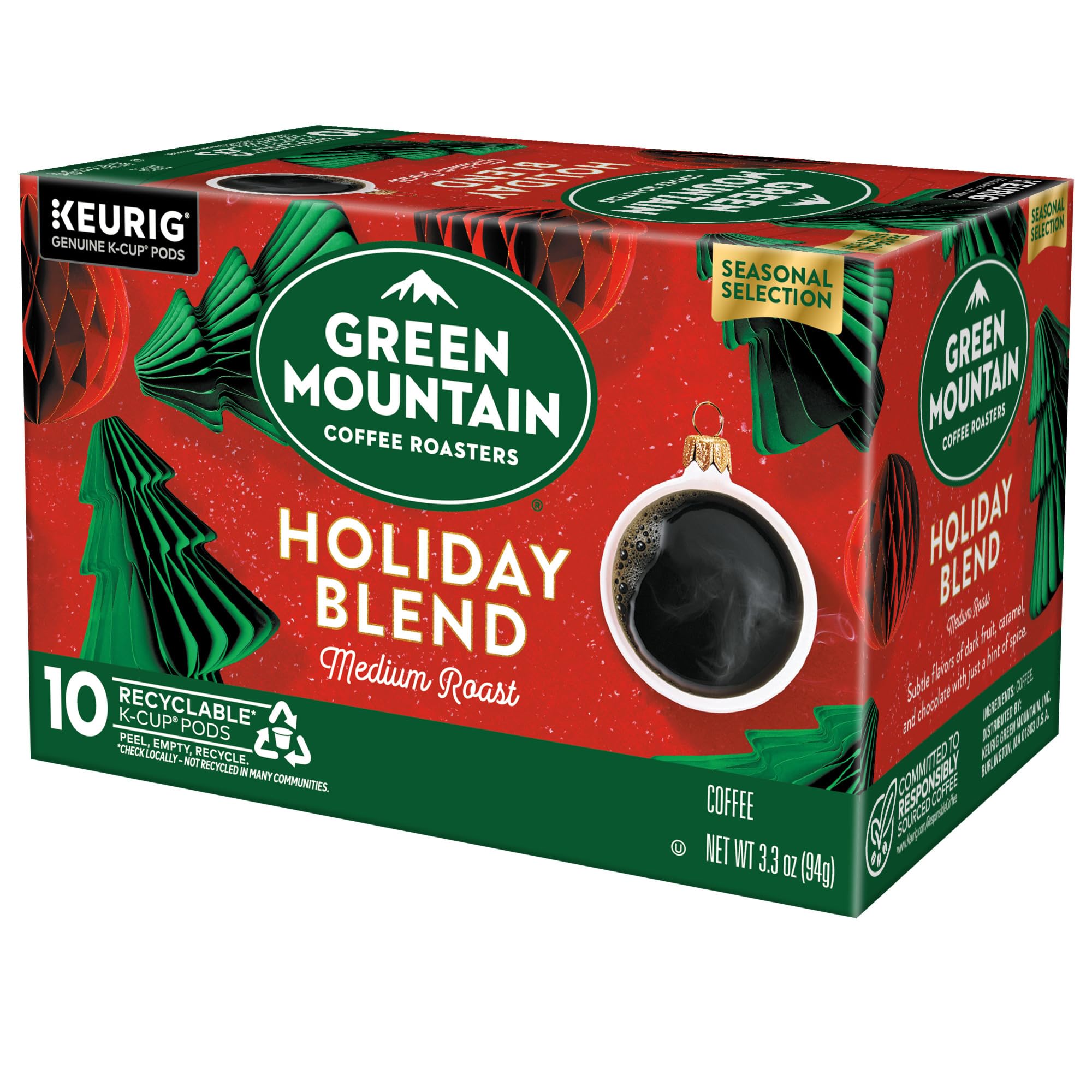 Green Mountain Brand story mountains backdrop on packaging.