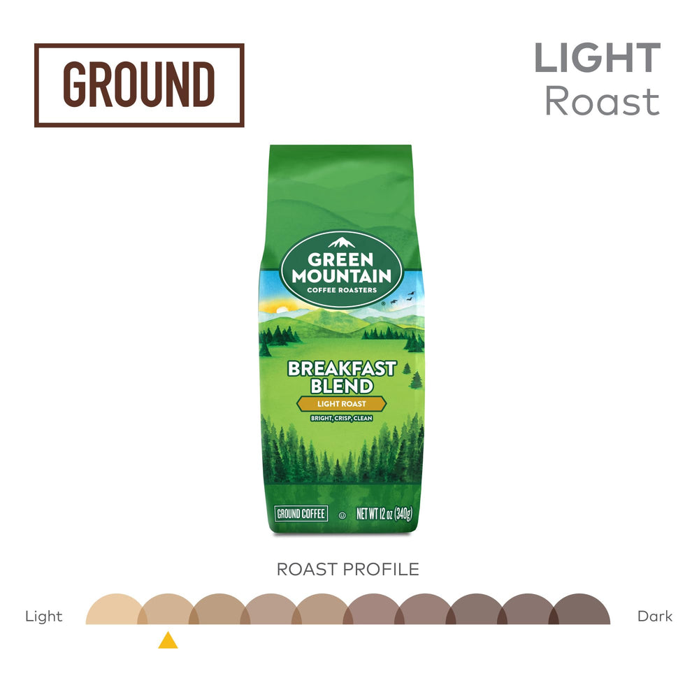 Green Mountain Breakfast Blend brew cup setup, smooth balanced flavor in every pour.