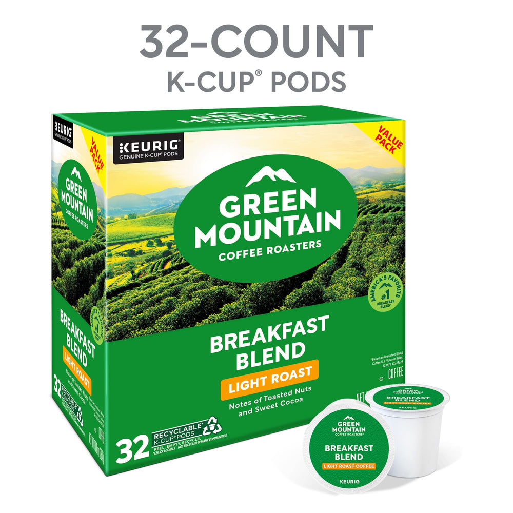 Green Mountain Breakfast Blend ground coffee close-up highlighting nutty notes