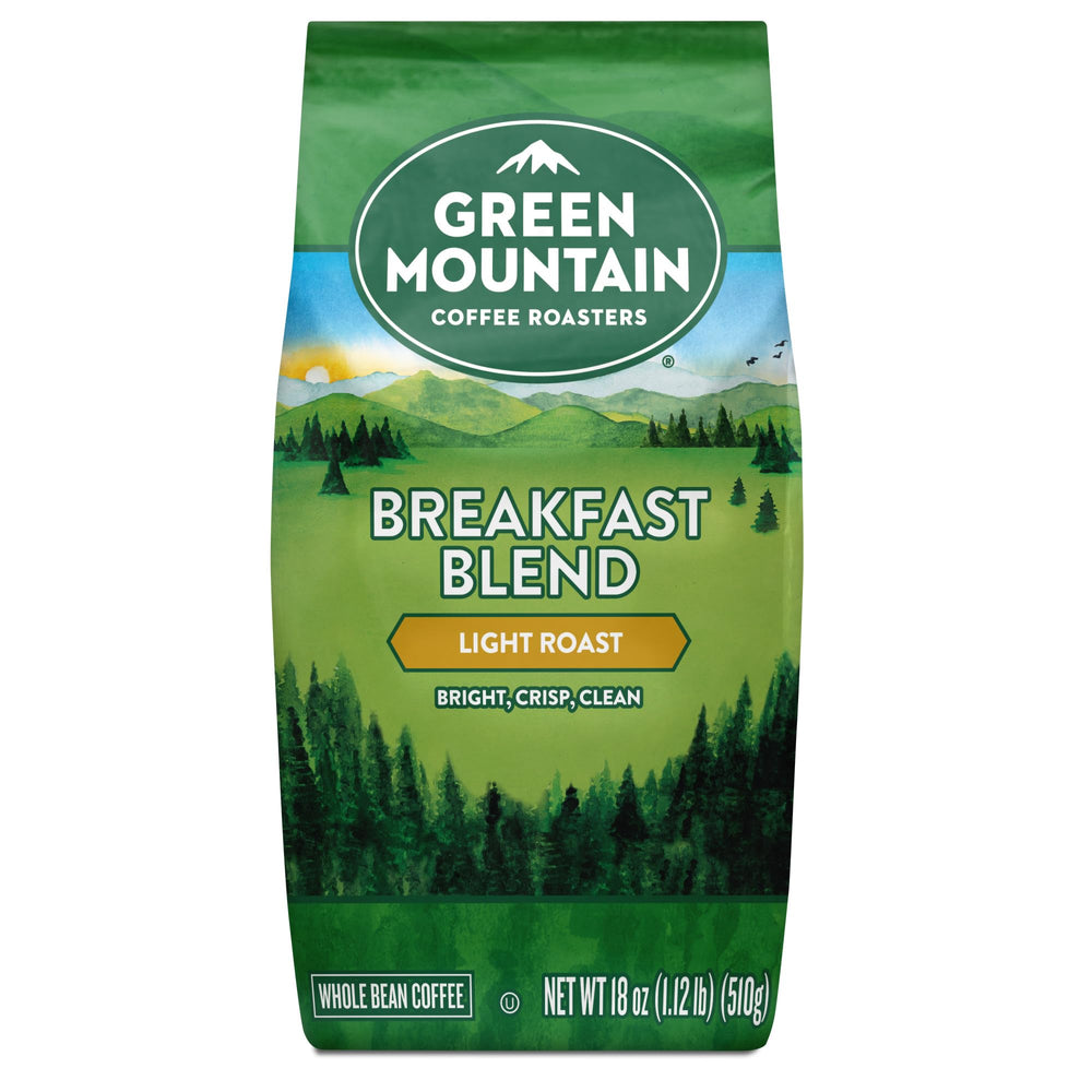 Green Mountain Breakfast Blend cup steaming with silky aroma.