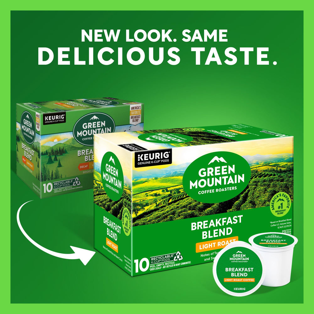 Green Mountain Breakfast Blend K-Cup for easy Keurig mornings.