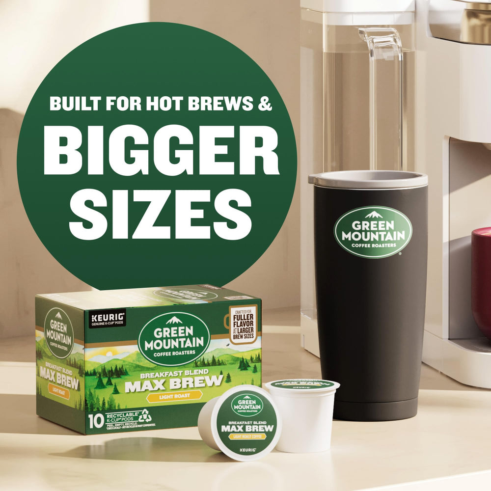 Green Mountain Breakfast Blend morning ritual—steamy aroma and smooth finish.