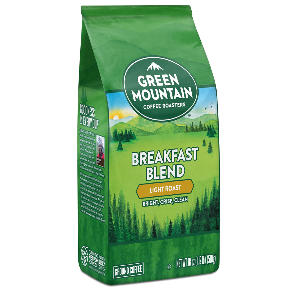 Green Mountain Breakfast Blend mountains origin inspires sustainable sourcing.