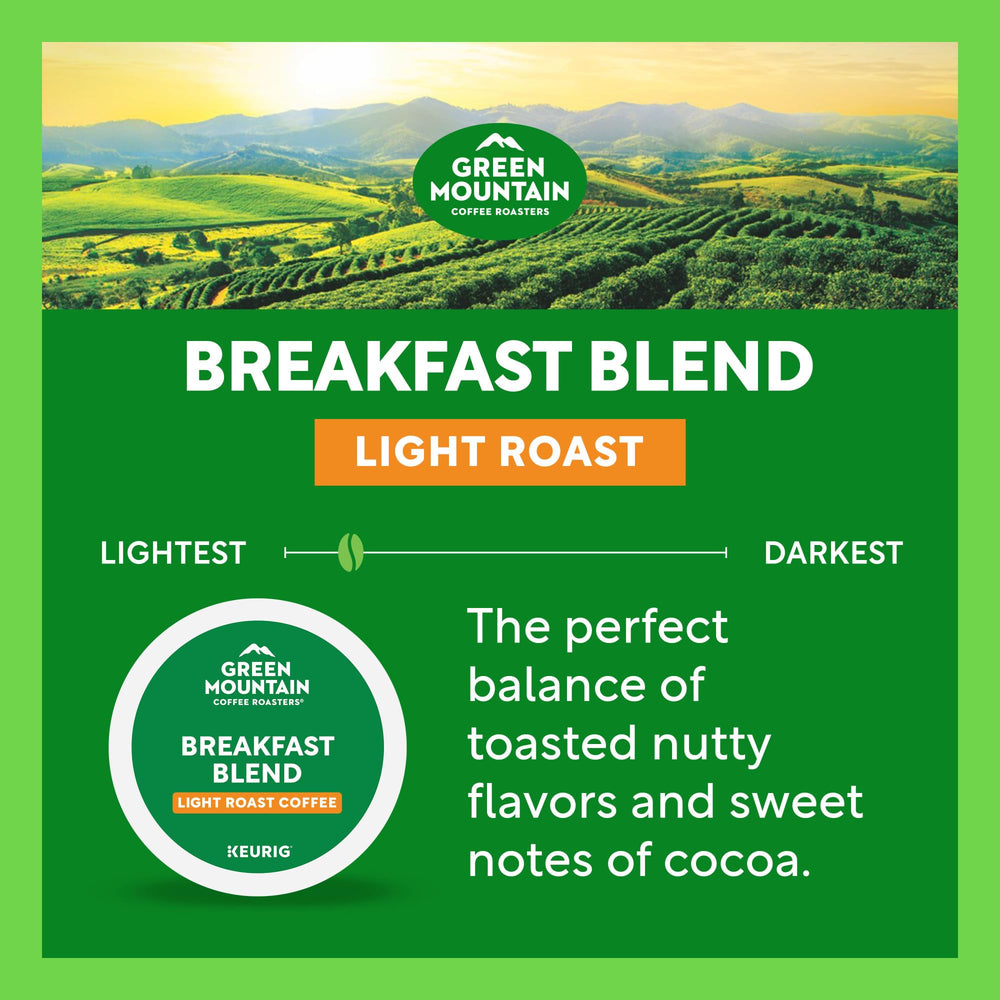 Green Mountain Breakfast Blend recyclable K-Cup pod image with recycling icon
