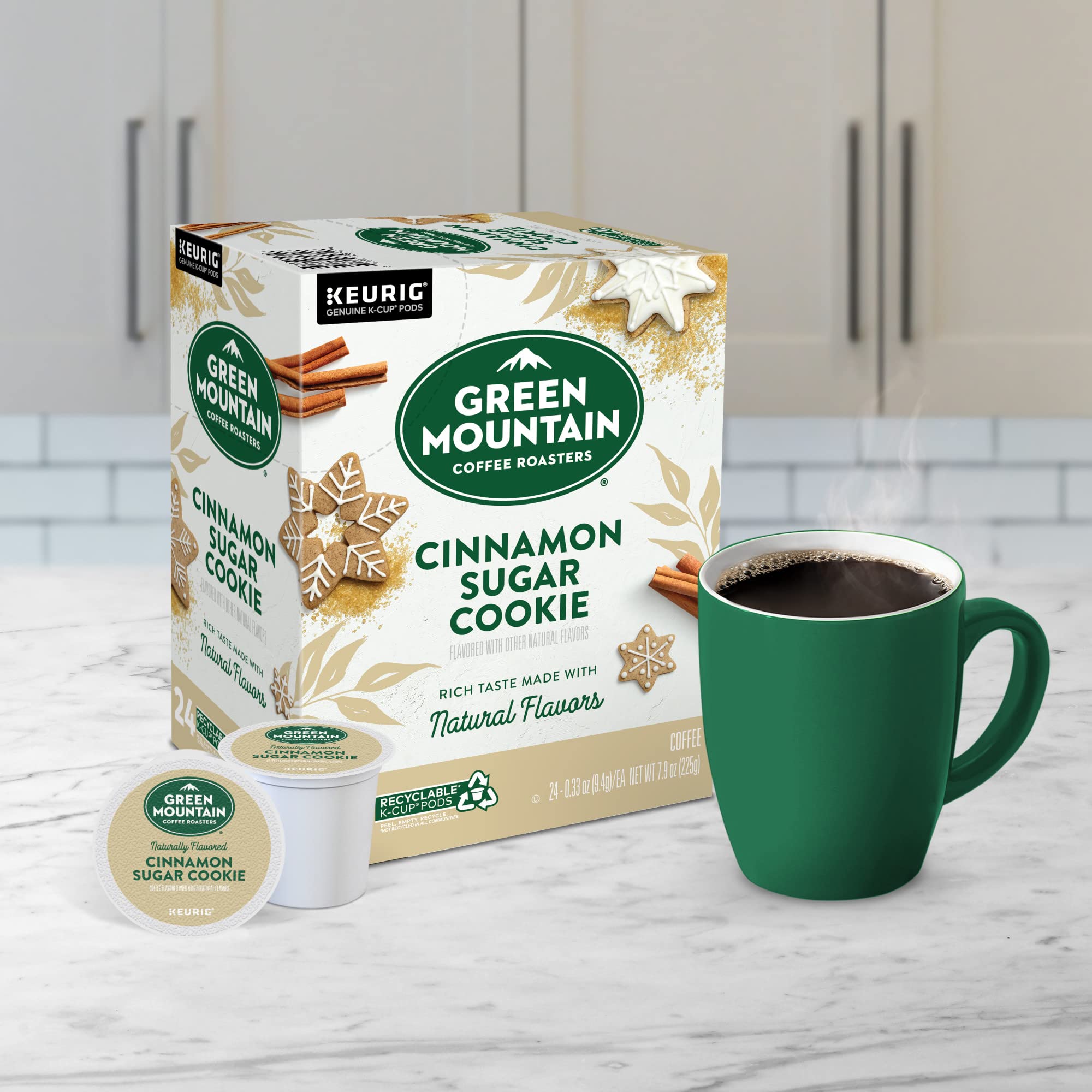 Green Mountain coffee offers a bright aroma and light body for mornings.