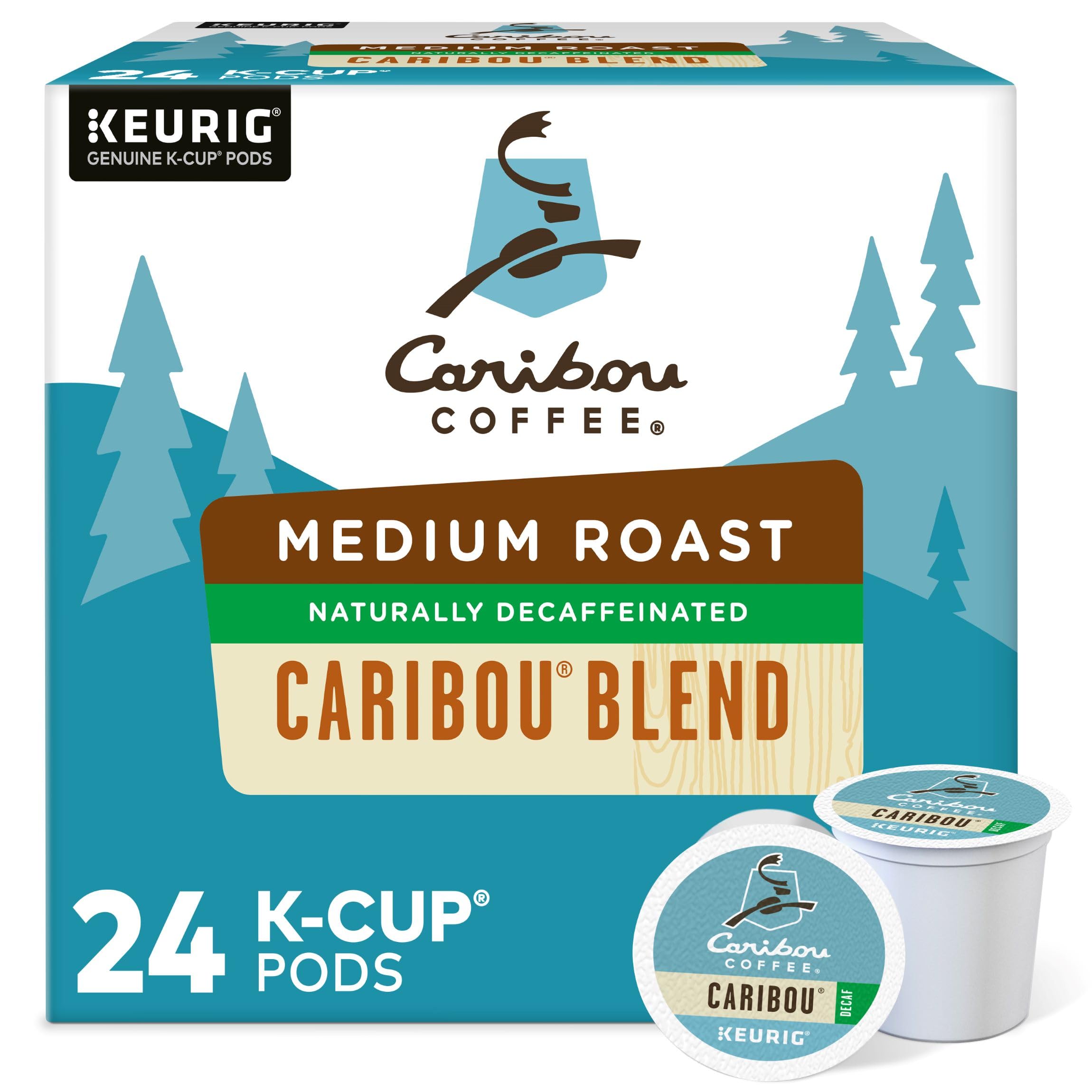 Green Mountain Caribou Decaf K-Cups 24-count package for Keurig brewing