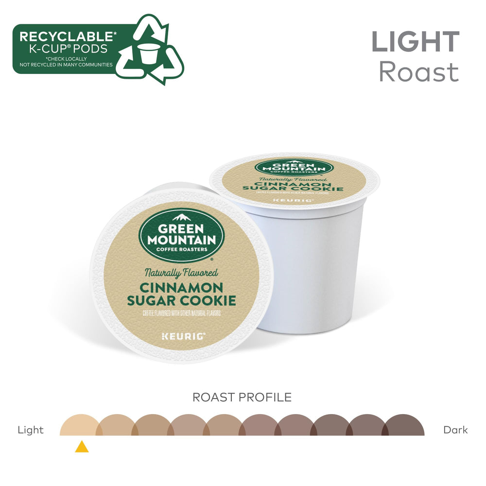 Green Mountain Cinnamon Sugar Cookie promo banner inviting flavor lovers outdoors.