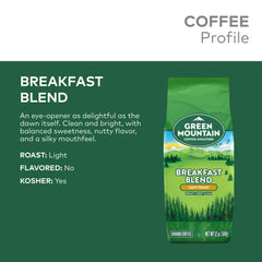 Close-up of nutty notes in Green Mountain Breakfast Blend aroma.