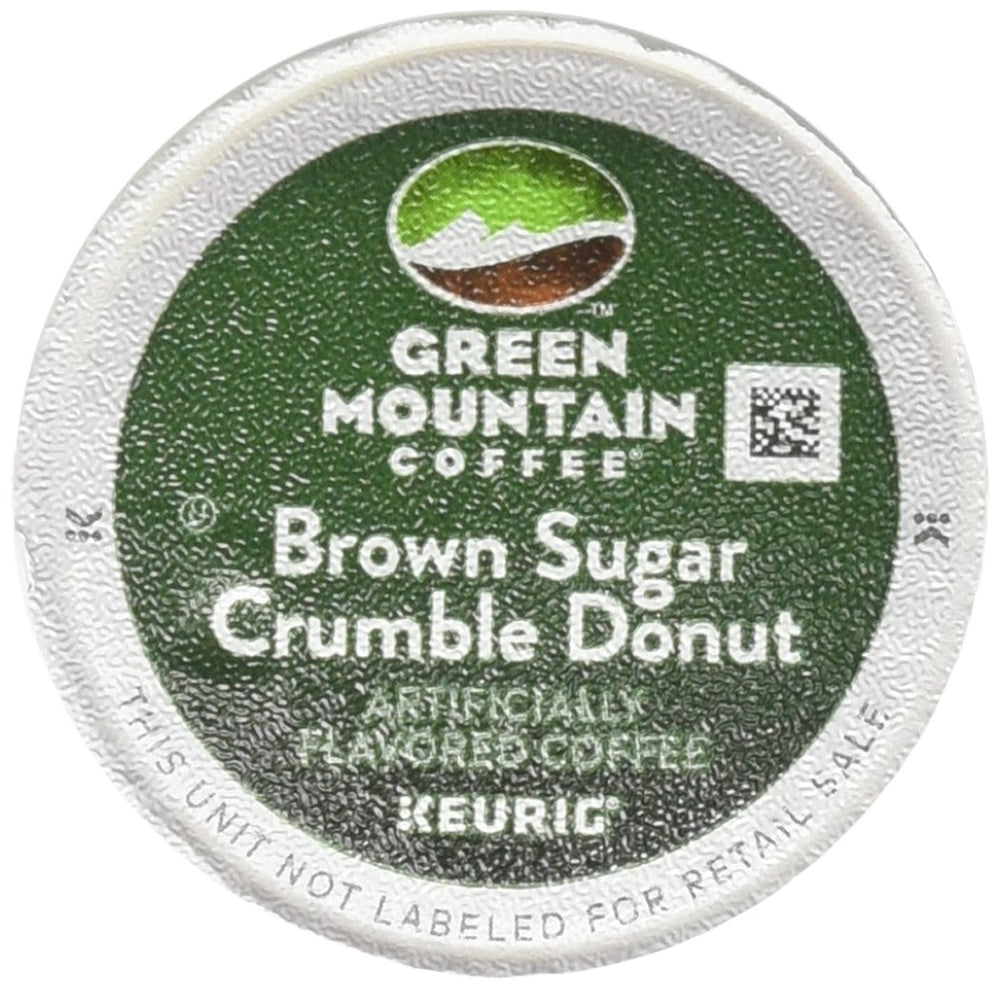 Green Mountain Coffee Brown Sugar Crumble Donut 18ct box for pantry storage and convenience.