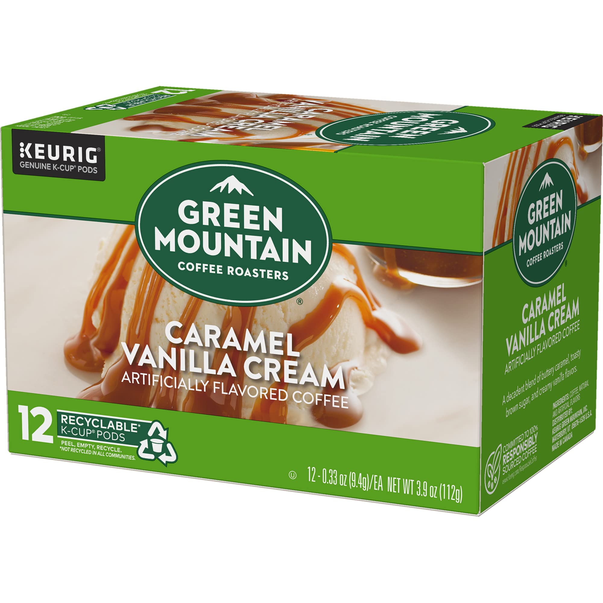 Mountain branding with hero shot of Green Mountain packaging