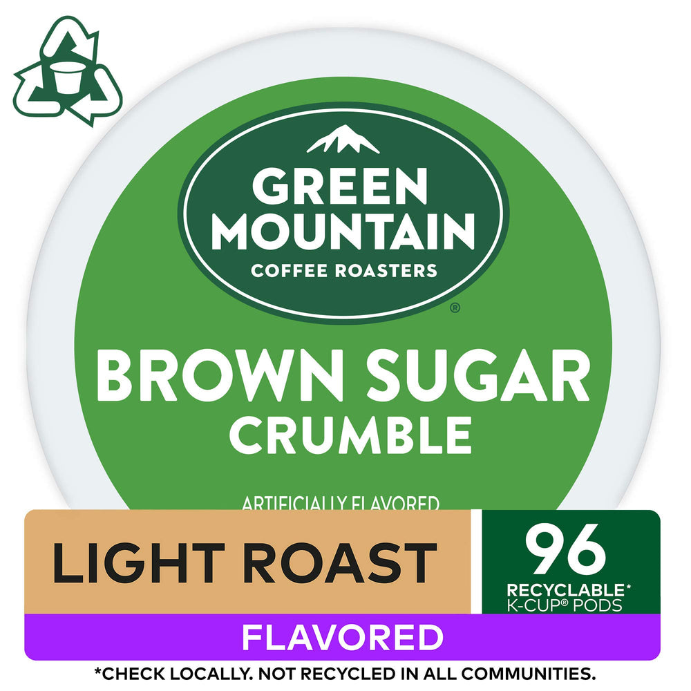 Green Mountain Coffee Roasters Brown Sugar Crumble brewed cup with donut-inspired aroma.