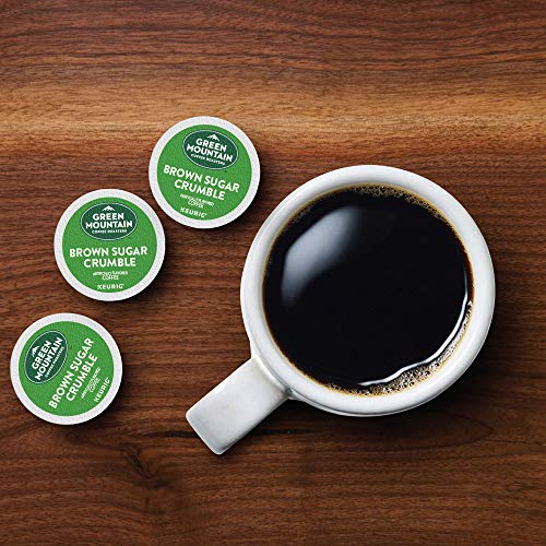 Green Mountain Brown Sugar Crumble kitchen scene with steaming mug