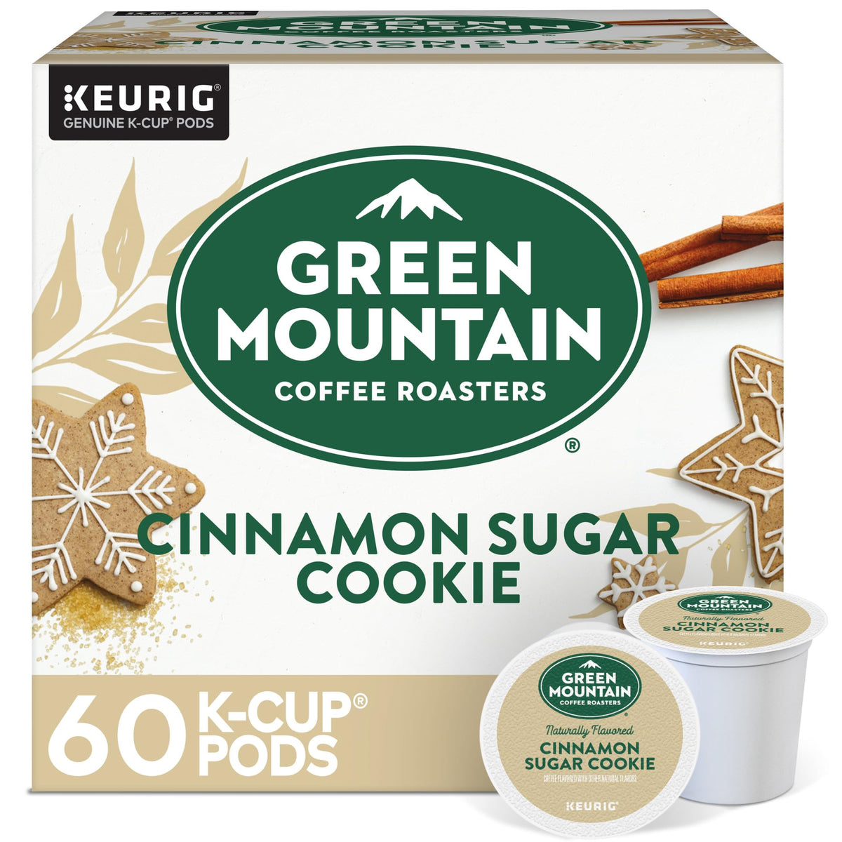 Green Mountain Cinnamon Sugar Cookie pod for Keurig brewers delivers cozy flavor.