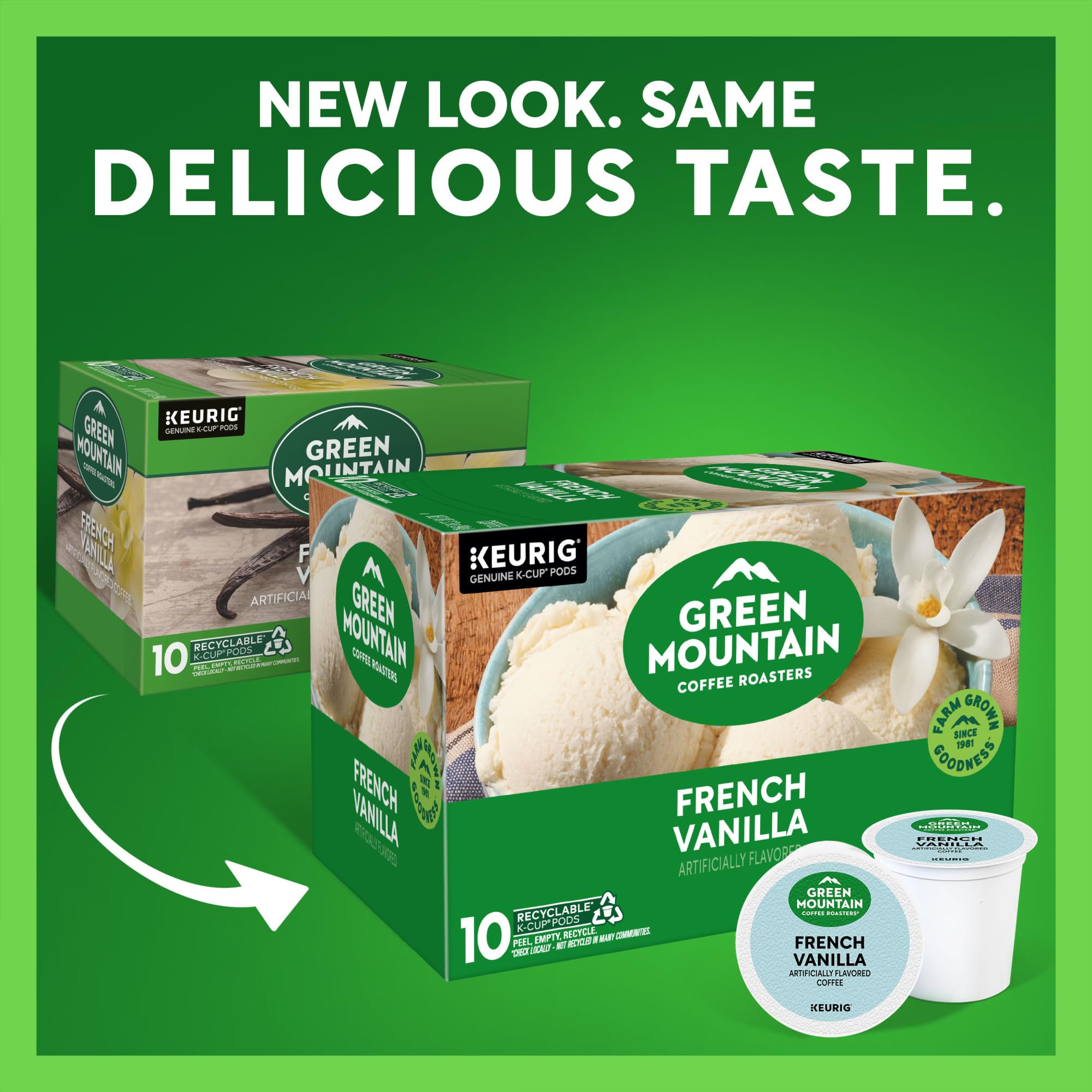 Green Mountain French Vanilla K-Cups pack for convenient on-demand flavor.