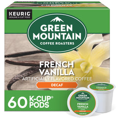 Green Mountain French Vanilla Decaf K-Cups brew a smooth vanilla cup for anytime