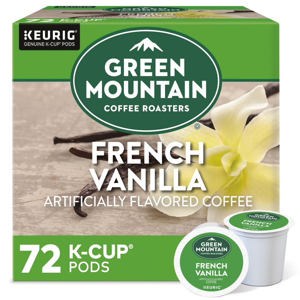 Green Mountain Coffee Roasters French Vanilla K-Cup pod brewing a smooth light roast