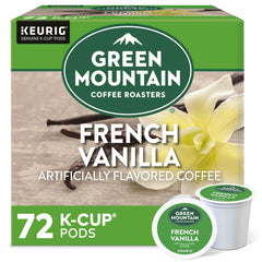 Green Mountain Coffee Roasters French Vanilla K-Cup pod brewing a smooth light roast