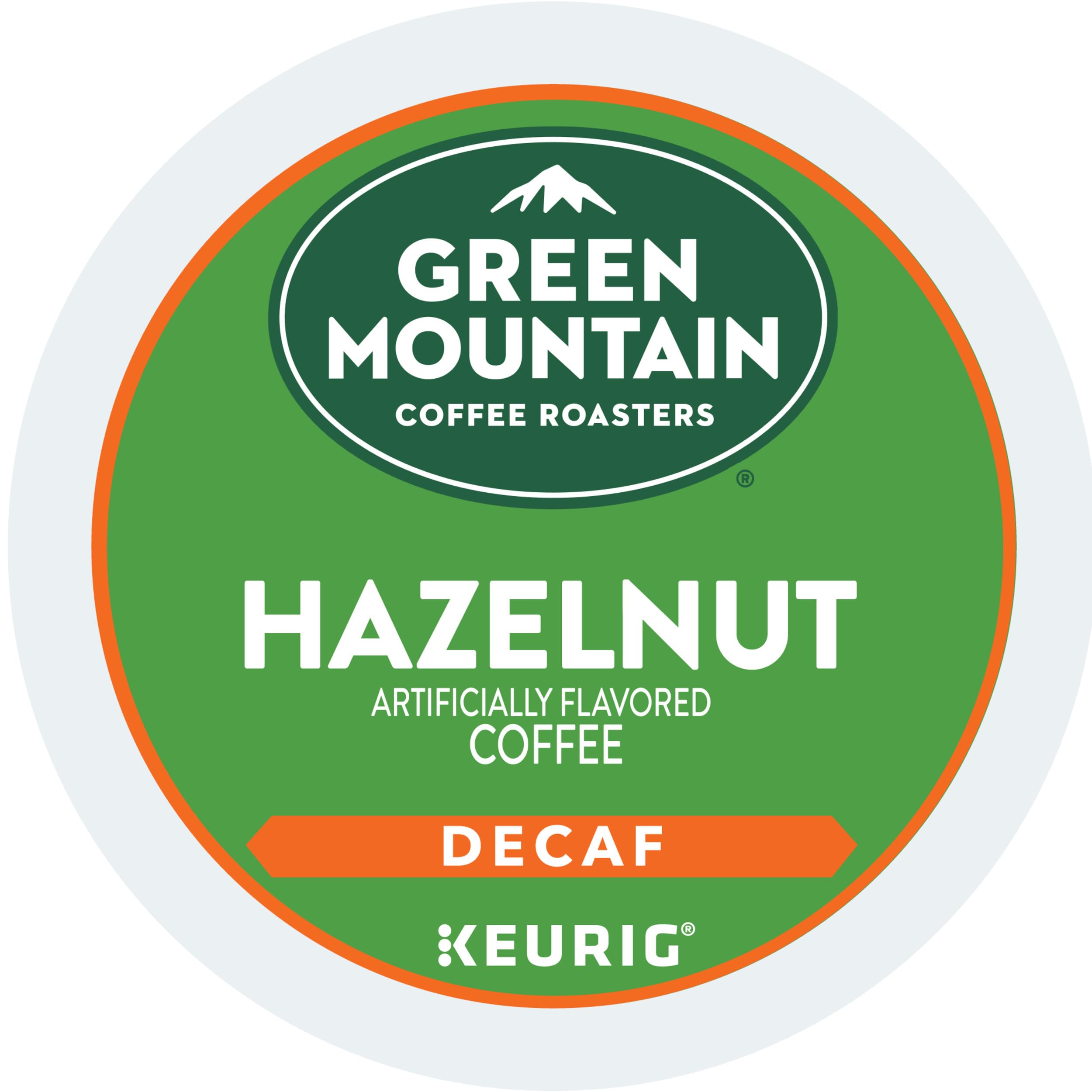 Green Mountain Hazelnut Decaf K-Cup box showing 72-count packaging