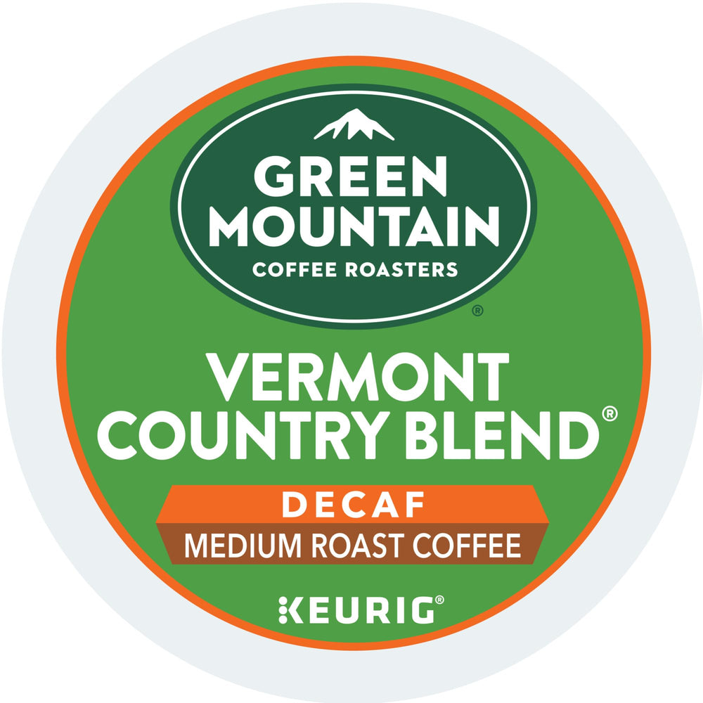 Label detail of 100% Arabica and kosher certification on Green Mountain Decaf.