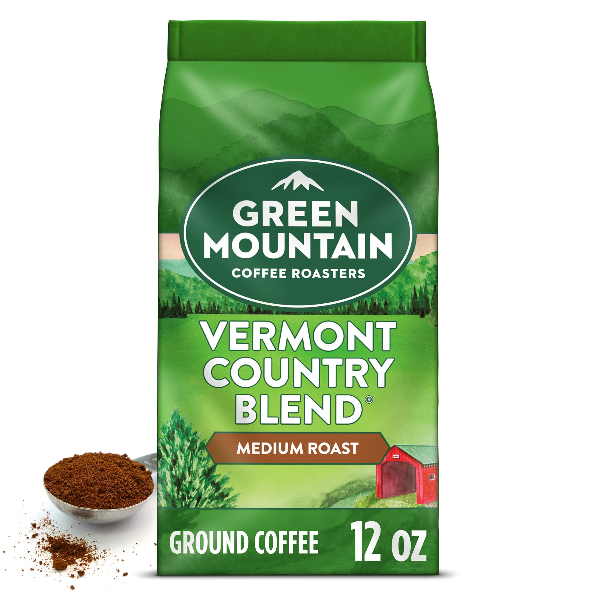 Green Mountain Coffee Signature Vermont Country Blend pack shot highlights balanced flavor and aroma
