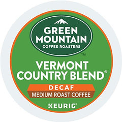Green Mountain Vermont Country Blend Decaf box set two-pack preserves freshness.