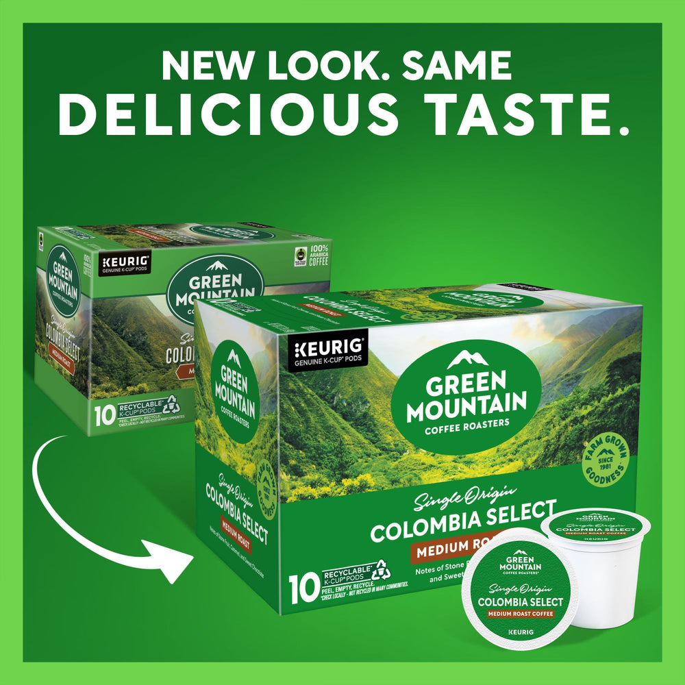 Green Mountain Colombia Select K-Cup pods ready for a quick brew.