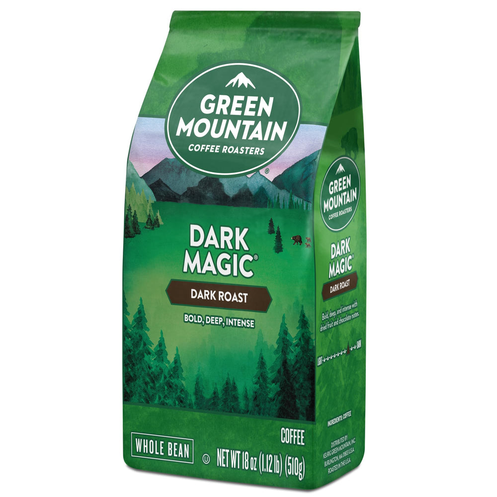 Dark roast profile with a smooth chocolate finish from Green Mountain Dark Magic