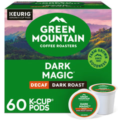 Green Mountain Dark Magic Decaf K-Cup pod pour reveals bold, rich flavor.