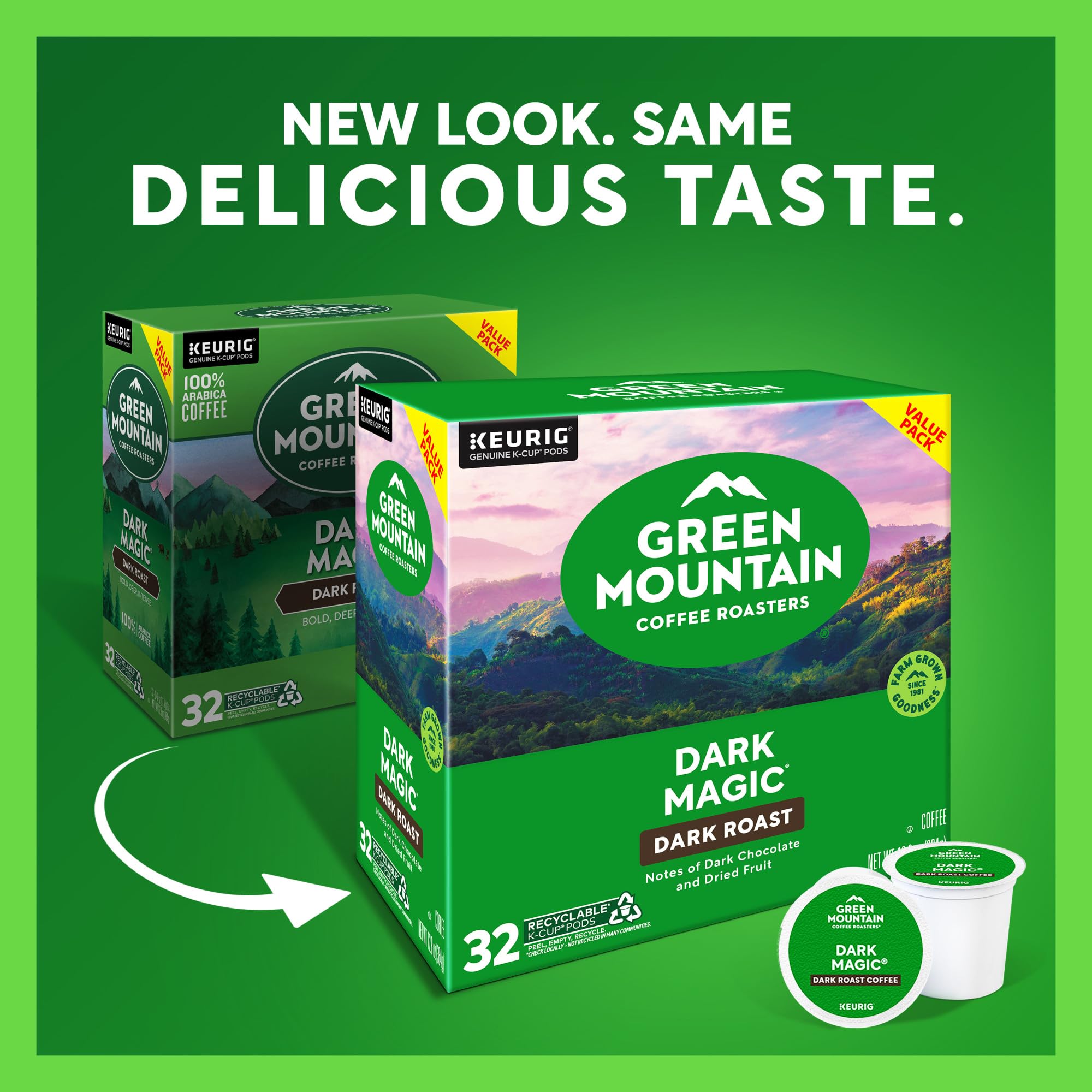 Dark Magic Keurig brew cup showing rich aroma and finish