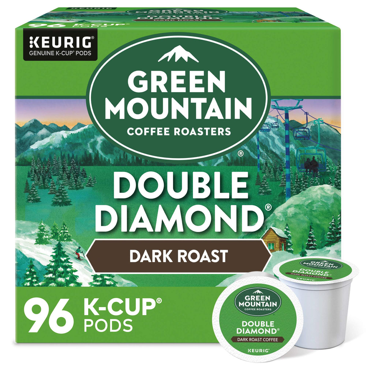 Green Mountain Double Diamond K-Cup Pods deliver bold, smoky flavor for mornings.