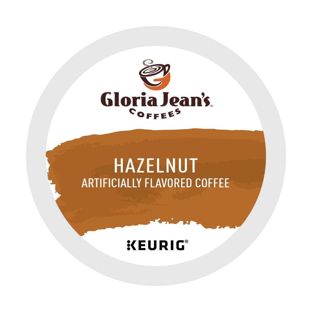 Green Mountain Gloria Jean's Hazelnut K-Cups front box view for quick single-serve coffee