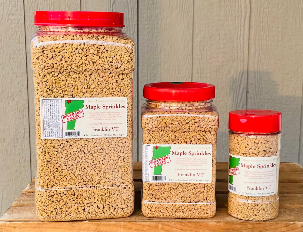 Green Mountain Goodness Maple Sprinkles Dessert Idea showcases topping on cupcakes or oats