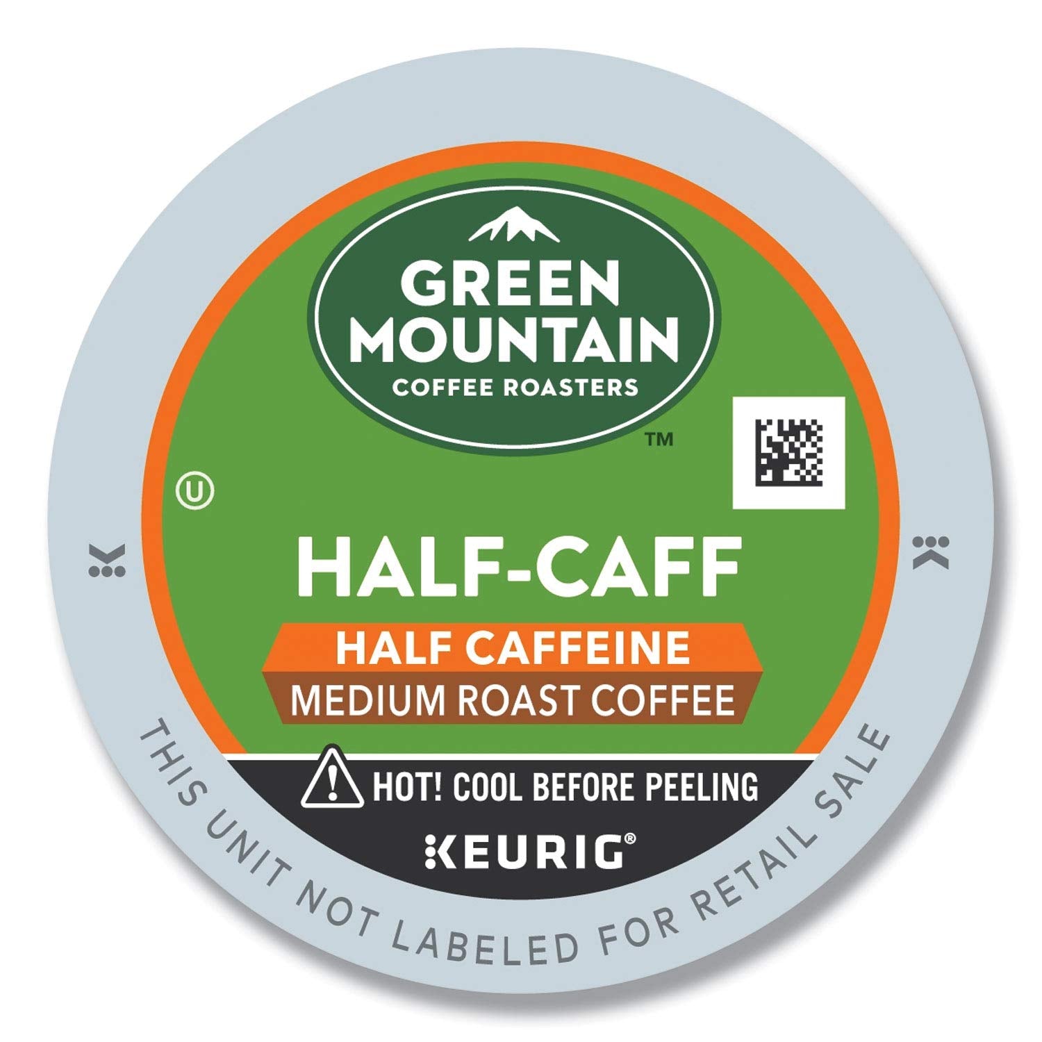 Green Mountain Half-Caff K-Cup pods for a smooth, lower-caffeine cup anytime.