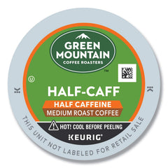 Green Mountain Half-Caff K-Cup pods for a smooth, lower-caffeine cup anytime.