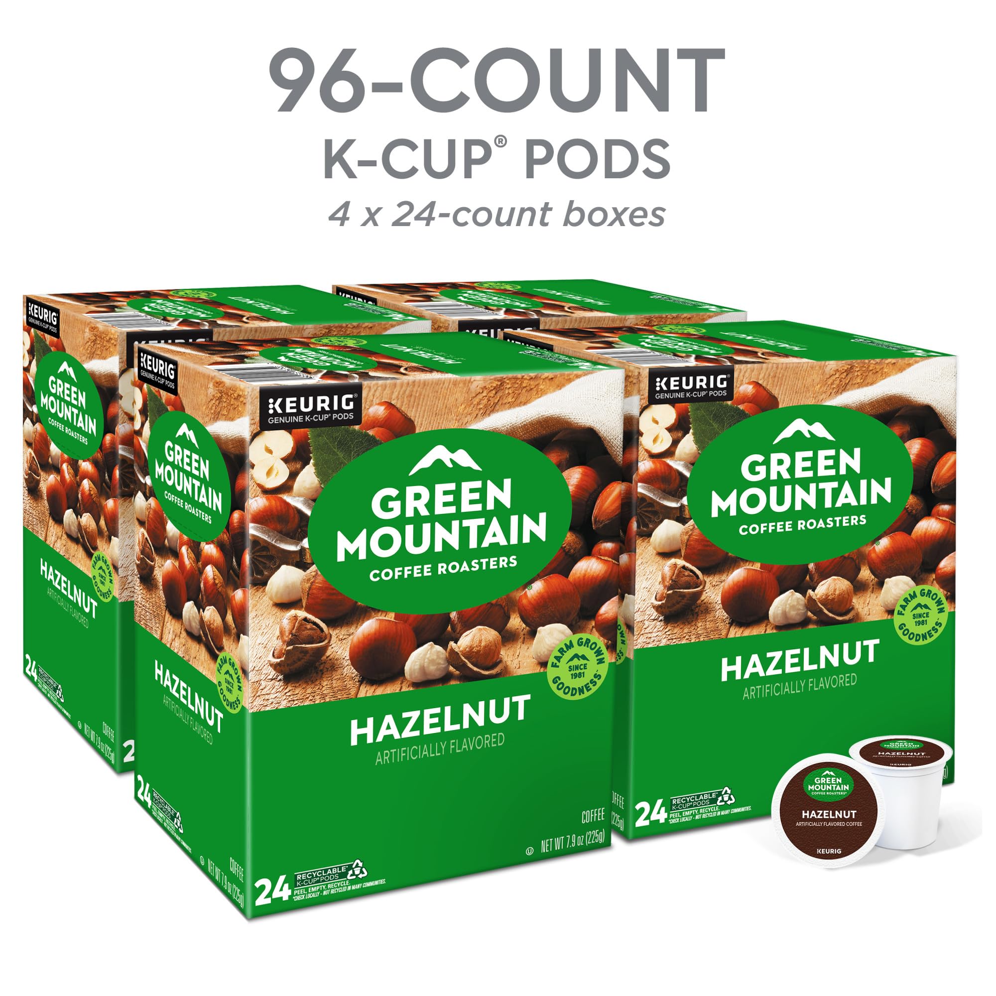 Green Mountain Hazelnut K-Cup closeup highlighting its rich aroma.