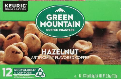 Green Mountain Hazelnut K-Cup pour reveals a warm, inviting cup of coffee.