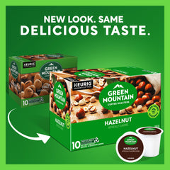 Green Mountain Hazelnut packaging highlighting sustainability and premium roast