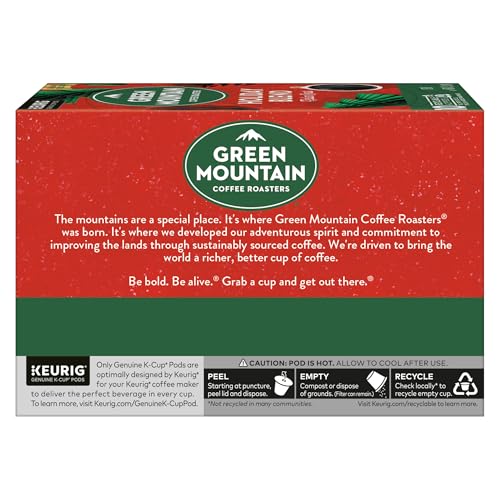 Green Mountain Holiday Blend being brewed in a Keurig.