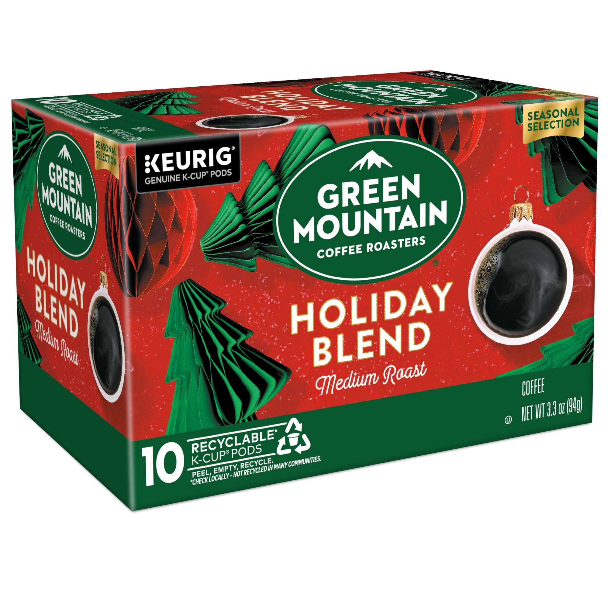 Green Mountain medium roast label indicating balanced flavor.
