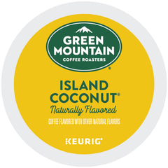 Green Mountain Island Coconut K-Cups ready for Keurig brewing