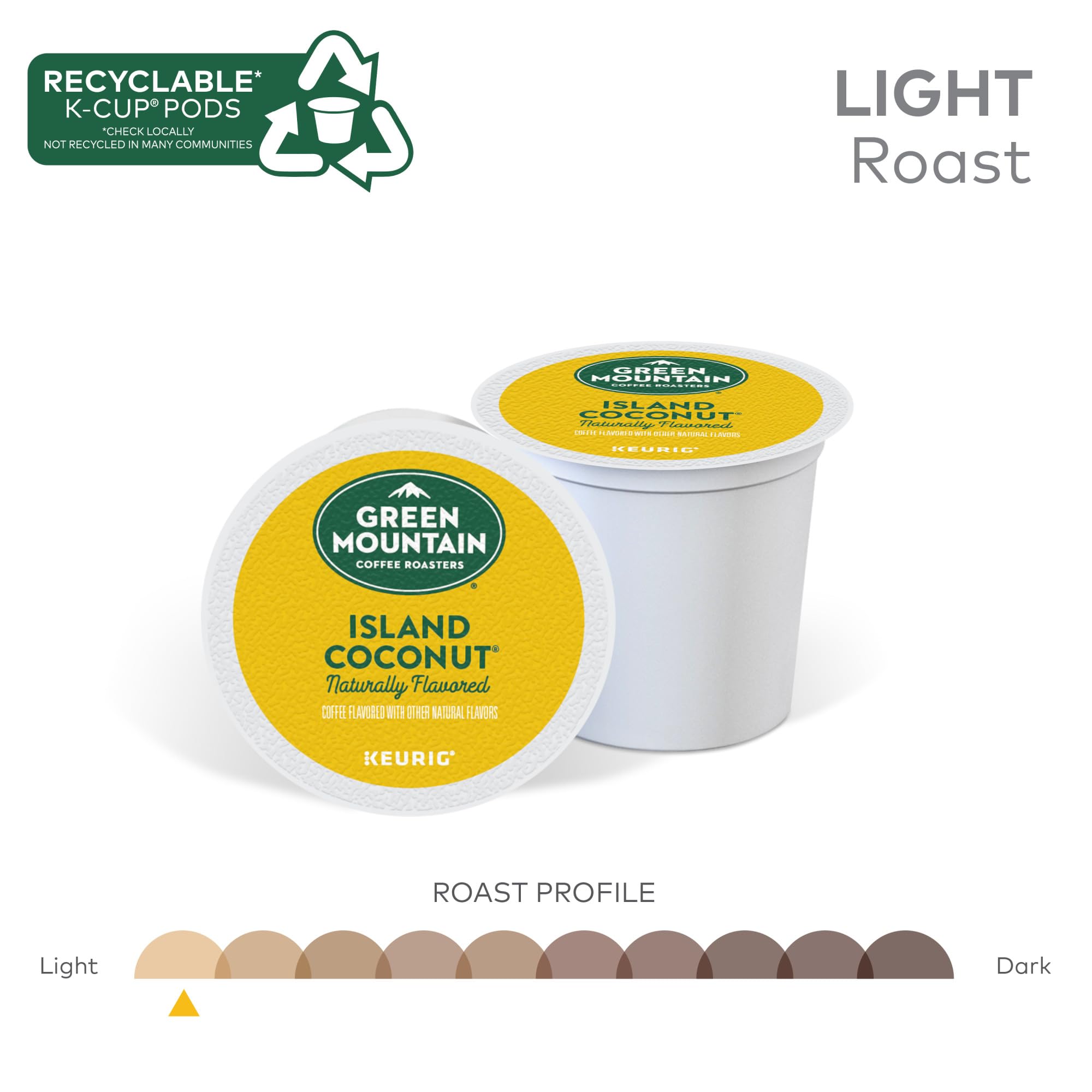 Island Coconut taste brings a creamy coconut note to your cup.