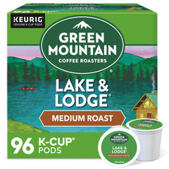 Green Mountain Lake & Lodge Blend packaging shown for easy pantry display