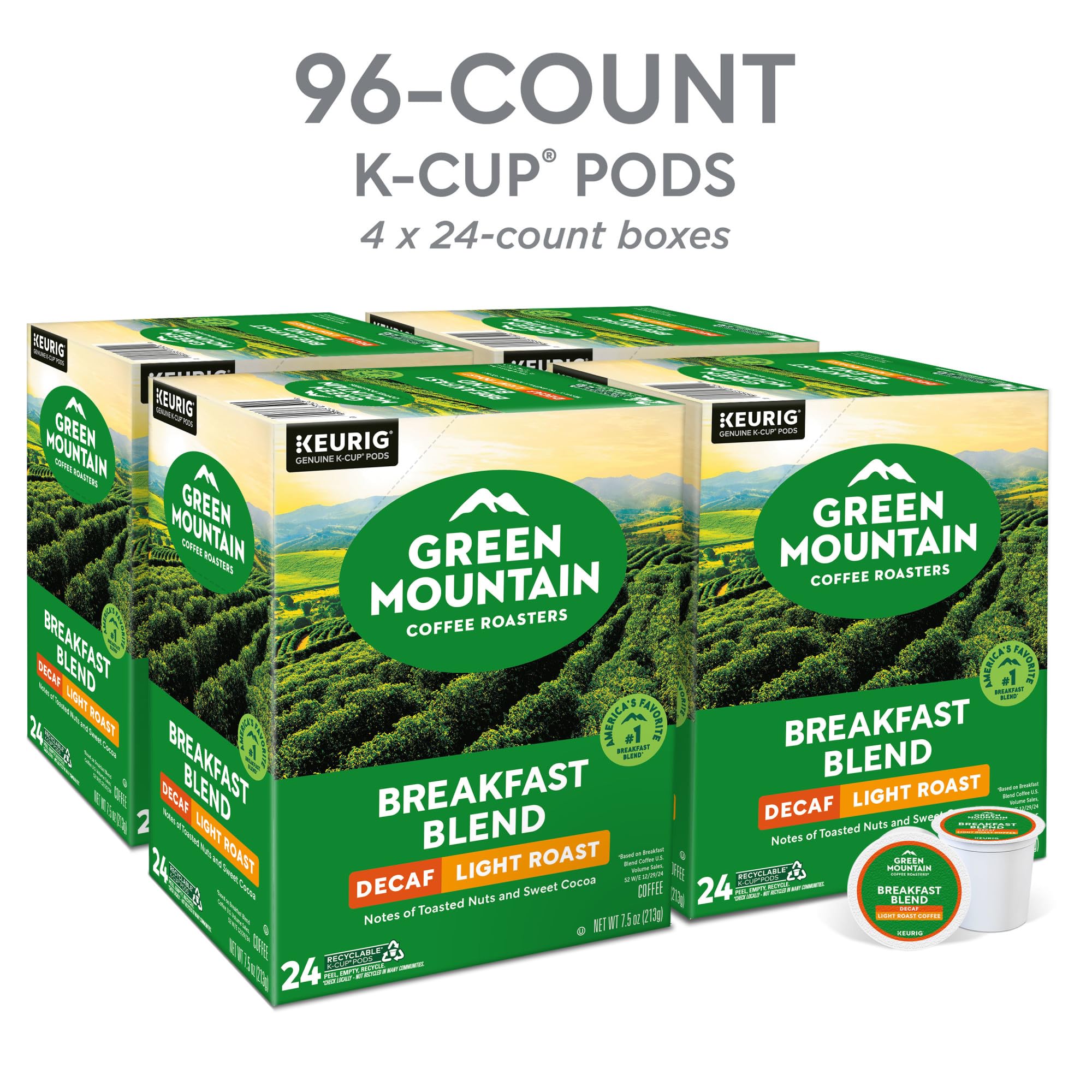 Green Mountain Light Roast Decaf offers clean, balanced flavor for easy mornings