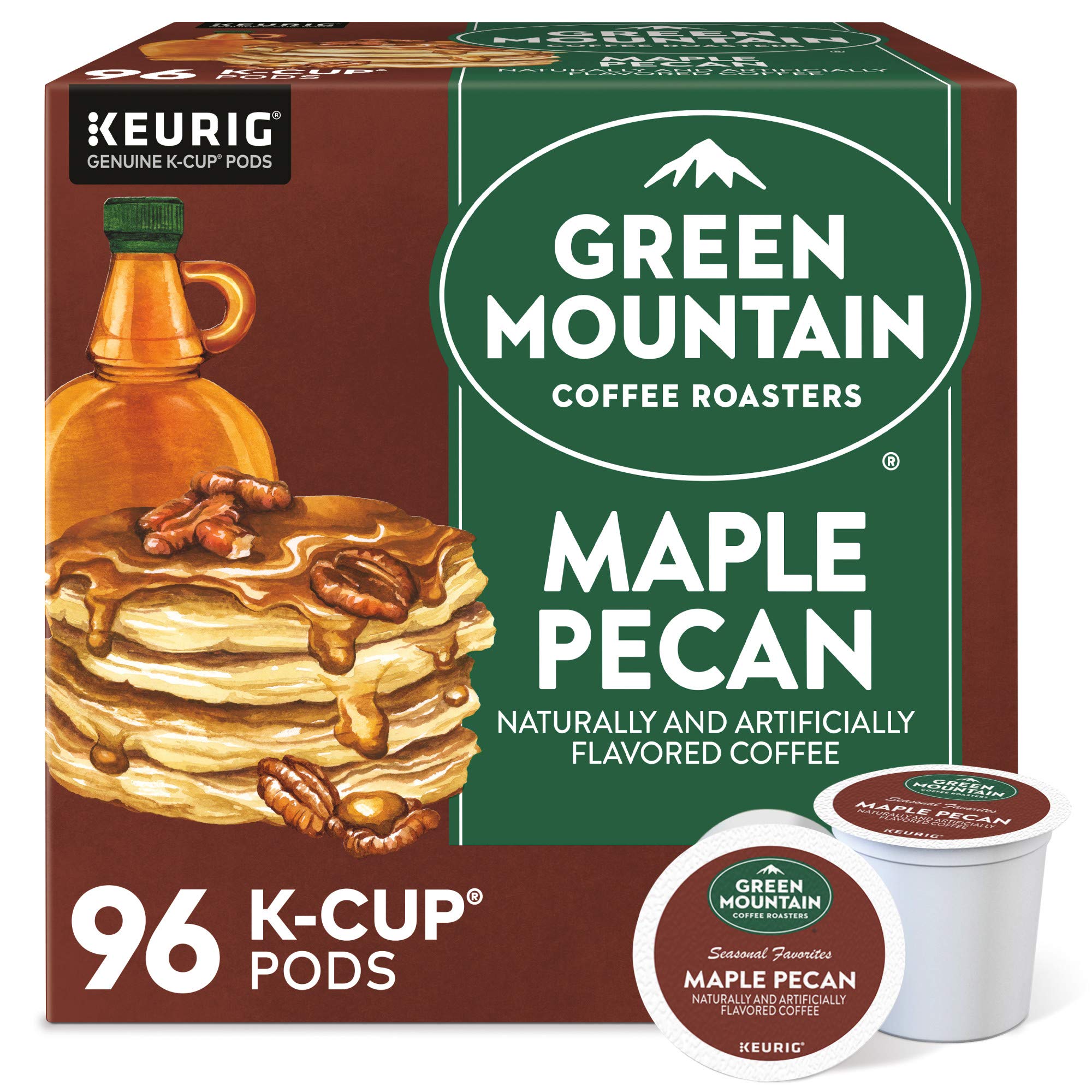Green Mountain Maple Pecan pods in packaging ready for a fresh brew
