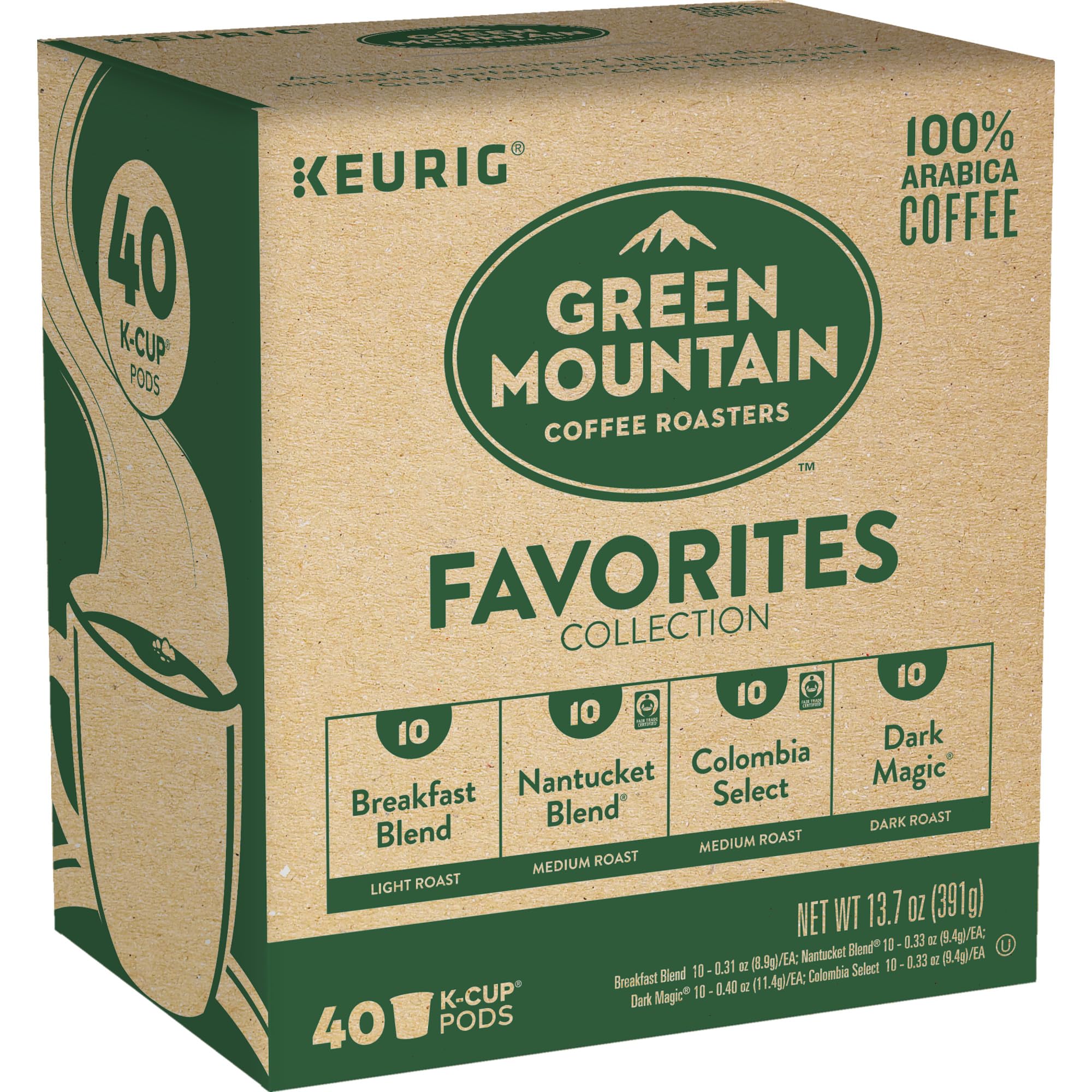 Green Mountain Medium Roast K-Cup pod with smooth body for versatile use.