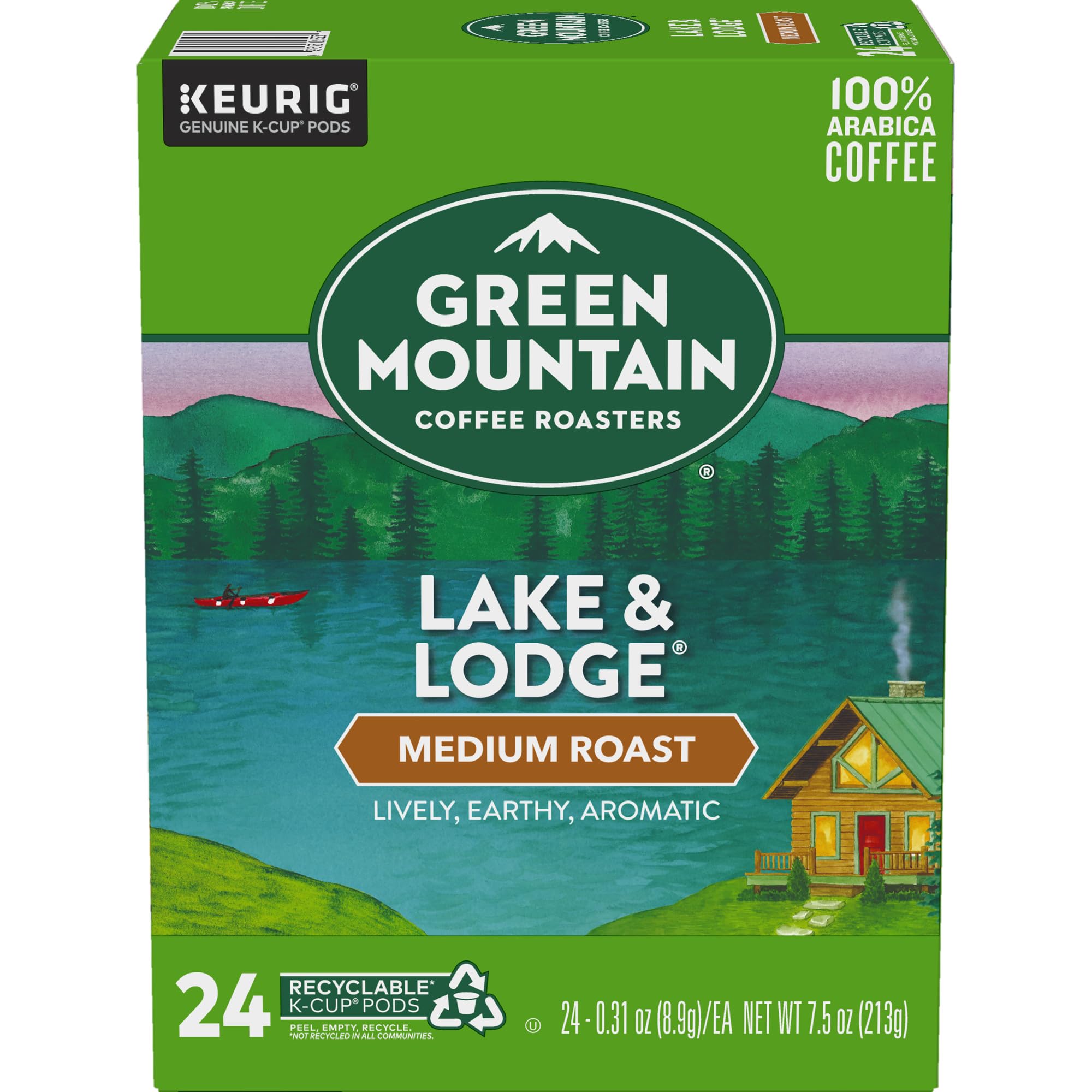 Mountain lake cabin scene evokes Lake & Lodge coffee rituals
