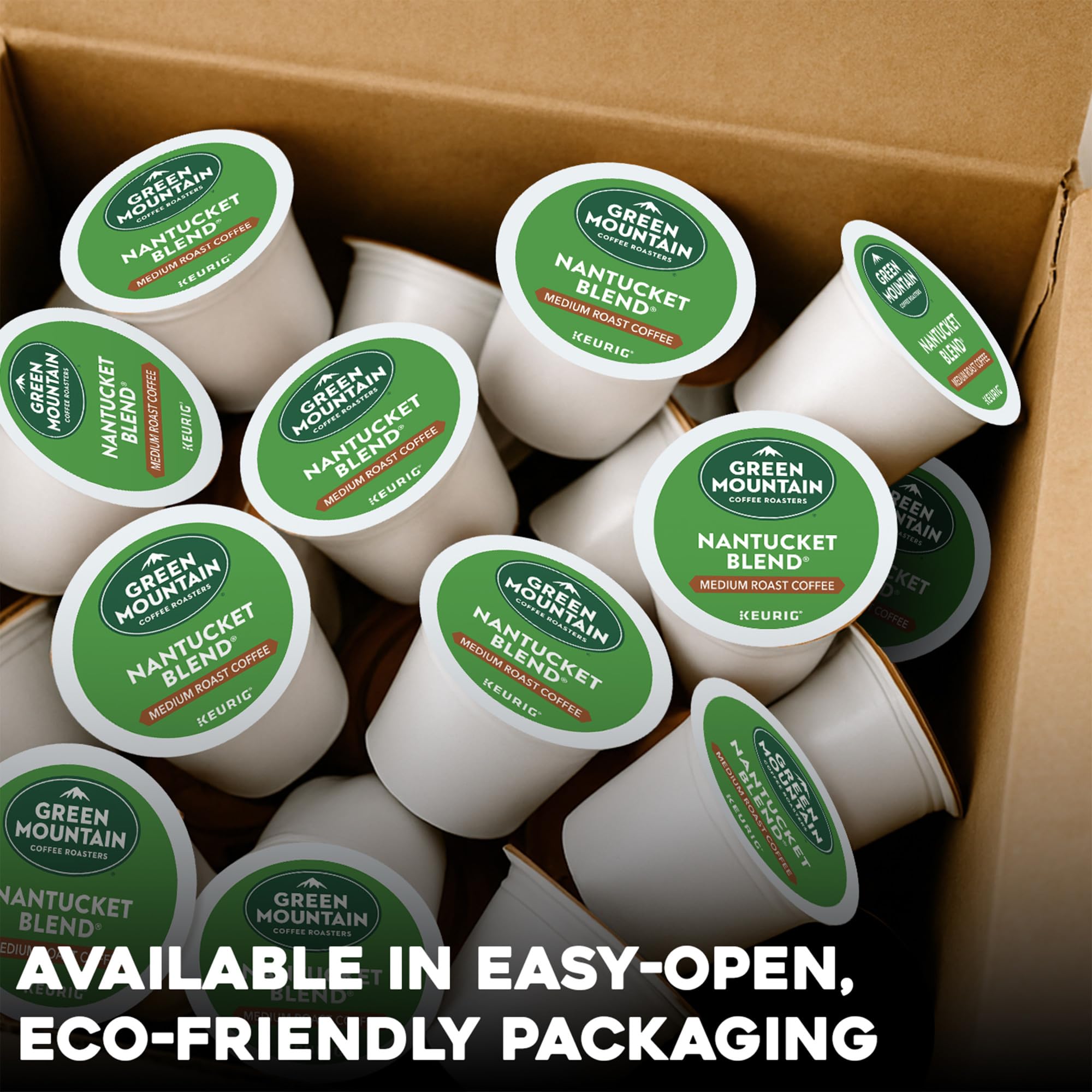 Green Mountain Nantucket Blend box set 72-count highlighting value and convenience