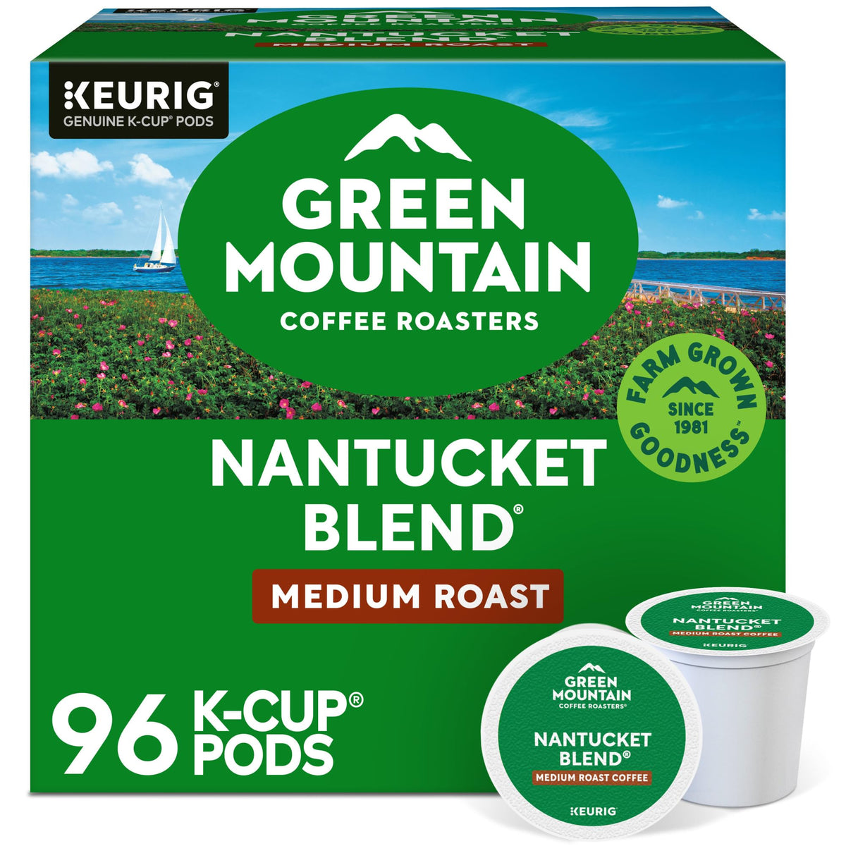 Green Mountain Nantucket Blend K-Cup Pods ready for a smooth cup