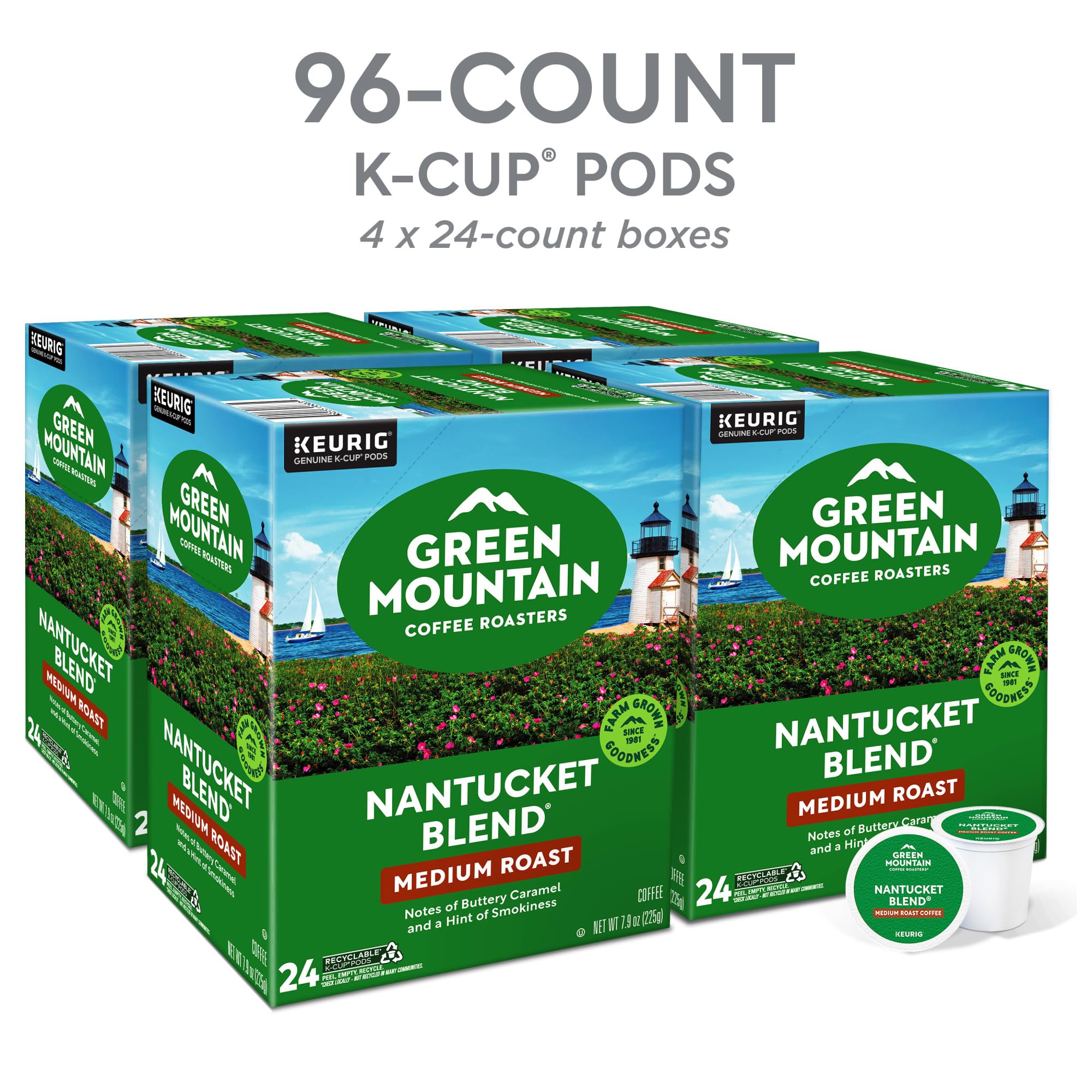 Nantucket Blend packaging on display for easy single-serve coffee